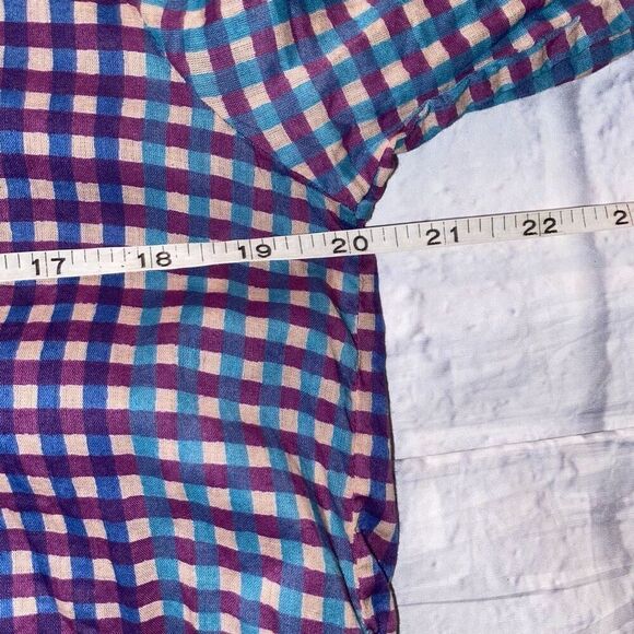 Lisa Corti Milano women M Longsleeve plaid floral print t-shirt dress - Picture 10 of 11